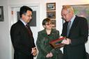 Mayor Azis, Valentina Ivanova and Ambassador